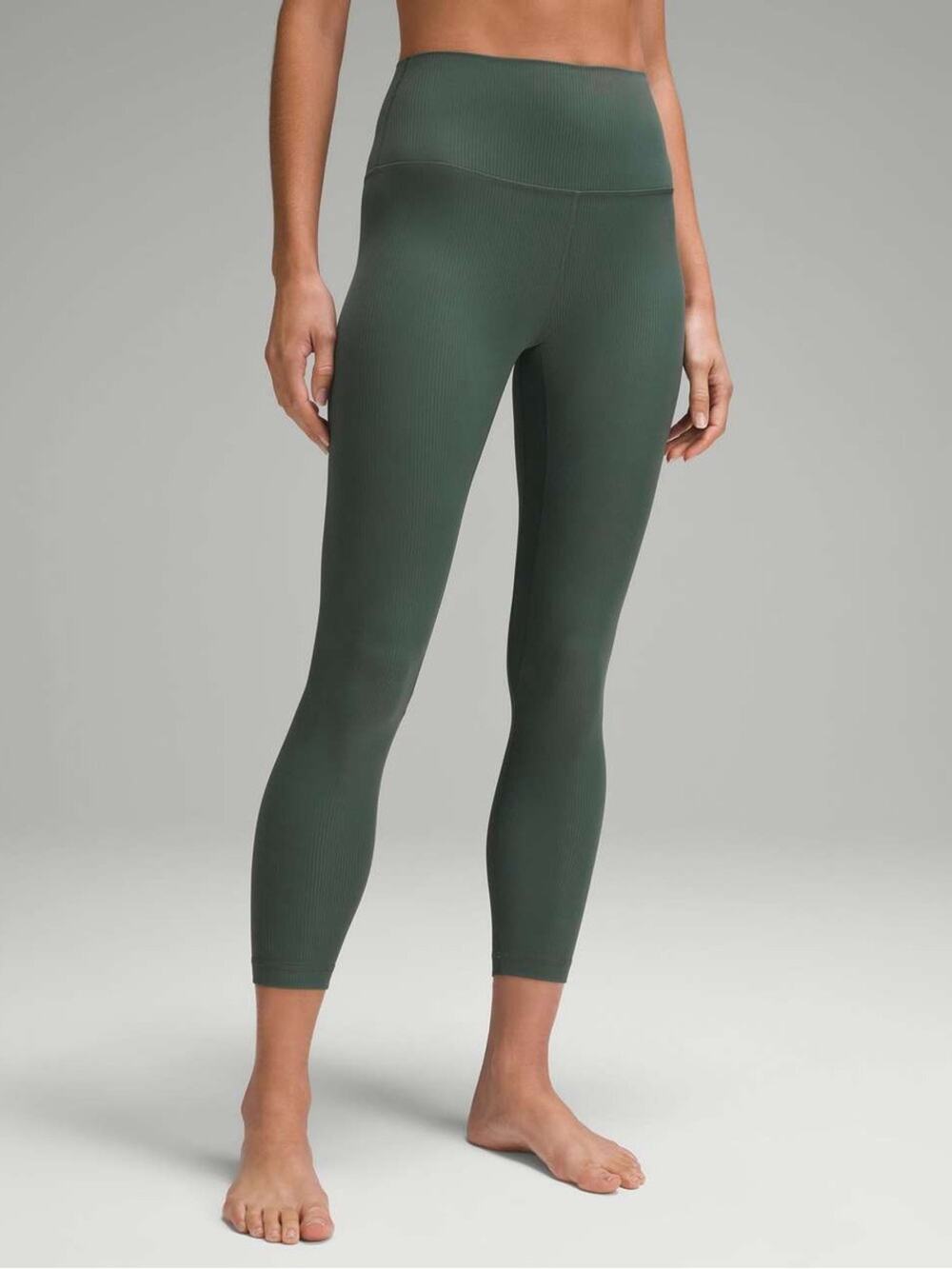 Lululemon 6 Align Ribbed High-Rise leggings Dark Forest Green Nulu Yoga Pants